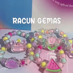 TAIYO Aksesoris Wanita Gelang Manik Jelly Anak Akrilik Kartun Korea Bracelet Bead Woman