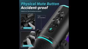PUPGSIS Gaming MIC USB/XLR Dynamic Microphone with Mute Key Noise Reduction Recording PC Microphone for Gamer Streaming Podcast