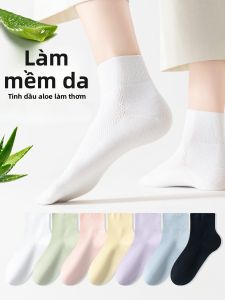 JINGCHI | Tất cotton thoáng khí mỏng mùa hè cho nữ Tất chống mùi Tất chống nấm mốc Tất lưới thấm hút Tất ngắn