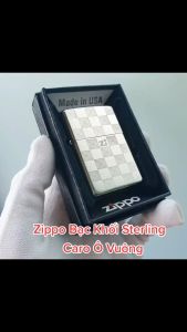 Bật Lửa Zippo Caro Bạc Khối Sterling Silver Armor 2022 ( Tặng Phụ Kiện ) Hột Quẹt Xăng Đá Zippo