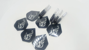 6Pcs Dart Pin Shafts Dart Flights Gradient Transparent Shafts Stems with Flight Dart Accessories