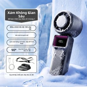 Quạt Cầm Tay Mini Tốc Độ Cao Tích Hợp Túi Đá Lạnh Có Thể Gấp Gọn Sạc USB Gương Màu Sắc Làm Mát Mùa Hè Dùng Ngoài Trời