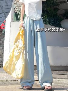 กางเกงขายาวทรงตรงหลวมๆ สำหรับผู้หญิง ทรงลำลอง ฤดูใบไม้ผลิ ฤดูร้อน ฤดูใบไม้ร่วง ฤดูหนาว 2025 กางเกงขายาวทรงหลวมสบายๆ สำหรับผู้หญิง