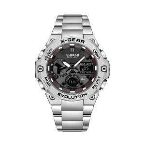 Mens Multi-Functional Stainless Steel Watch with Alarm Reminder Night Light Water Release And Rotating Windmill Feature