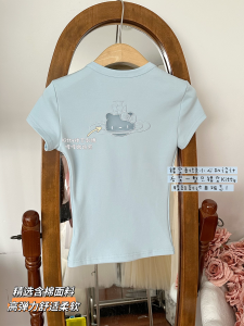 Kt Hands Design Hollow out Embroidery Slim Fit round Neck Short Sleeve T Shirt Women Summer Breathable Moisture Wicking Casual Top