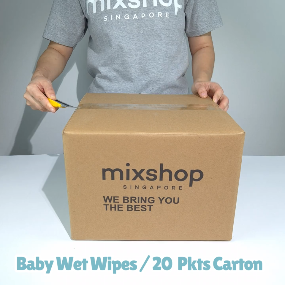 mixshop Baby Wet Wipes 20 Pkt per Carton Total 1600 Sheets SG ready stock
