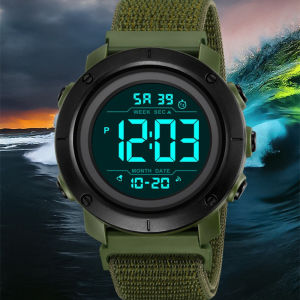 นาฬิกาข้อมือสปอร์ต Skmei 2497 สำหรับผู้ชาย นาฬิกาดิจิตอลแบบมีแสงกลางคืน ขนาดใหญ่ ทนทานต่อการเปียก นาฬิกาตั้งเวลา นาฬิกาข้อมือแบบดิจิตอล