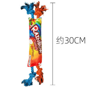 Pet Dog Toys Rainbow Rope Knot Sound Making Teeth Grinding Toys Medium Size Dogs Interactive Fabric Toys Dog Chew Toys