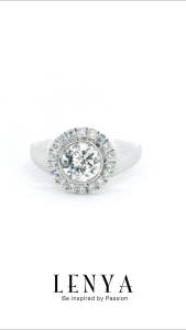 LENYA แหวน CZ Diamondlike เสริมบุคลิกและความมั่นใจ ขนาด 6.5 มิล ตัวเรือนเงินแท้925 ชุบทองคำขาว