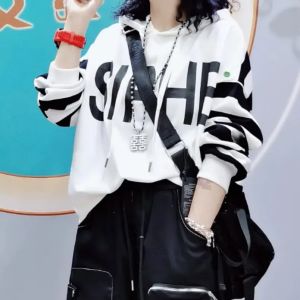 Áo Nỉ Dài Tay in Chữ Thời Trang Rộng Rãi Thoải Mái Phong Cách Hàn Quốc Dành Cho Nữ Mùa Thu Mới Về Áo Nỉ Dài Tay Thường Ngày Đa Năng