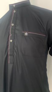 Gamis Pria Hitam Variasi List Merah Terbaru
