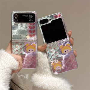 For Samsung Galaxy Z Flip 6 Z Flip 5 Z Flip 4 Foldable Phone Case Z Flip 3 Foldable Screen Couple Phone Case Anti Drop Protection Case Wave Shape Cartoon Anime