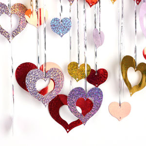 (100 Pcs/pack) 4cm-8cm Heart-shaped Sequin Pendant Balloon Wedding Valentines Day House Scene Decoration Romantic Atmosphere DIY