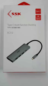 SSK SC212 5-In-1 Type C USB Hub Multiport Multi-Compatible Adapter Converter With HDMI/USB/PD