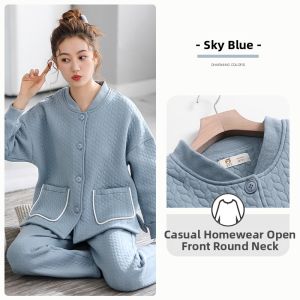 JIALEFEN | Thickened Pure Cotton Padded Womens Sleepwear