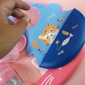 5in1 set paket Perlengkapan makan bayi alat mpasi bayi mangkok sendok botol spout baby feeder slabber hampers kado bayi baru lahir celemek slabber training cup baby mpsns001