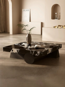 Natural Luxury Black Italian Simple Marble Coffee Table