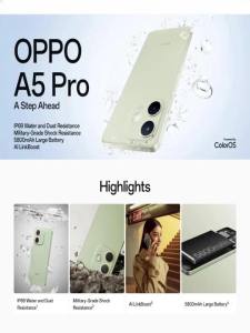 OPPO | 2026 new OPPO A5 Pro 5G 8GB RAM 256GB ROM 50MP AI Camera 120Hz Display Dimensity 6300 5800mAh Battery 45W Fast Charge NFC