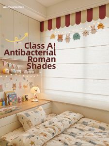 WEILAISHI | Retro Style Linen Semi-Sheer Roman Curtain Light Blocking Sun Protection