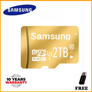 100% Original (Free Card Reader) (Free Shipping) Samsung Memory Card 128GB/256GB/512GB/1024GB/2000GB/1TB 120MB/s Micro SD Plus Class 10 MicroSDXC UHS-I U3 4K Memory Card -Gold