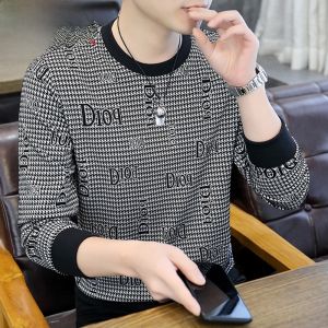 HENGYUANXIANG | Fashionable Casual Long Sleeve Round Neck Mens T-shirt Thin Base Shirt Loose Fit Spring Autumn New Arrival Basic Style Polyester Blend
