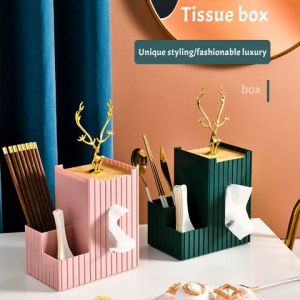 Tissue Storage Box: A Light Luxury Desk Organizer for Your Living Room & Bedroom
