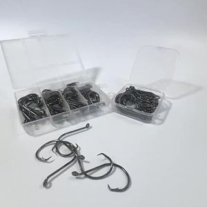 LAKBAT Boxed 7385 Inclined Circle Hooks Sharp Barbed Olecranon Strong Octopus Tackle for Soft Lure Salt&Freshwater Fishing