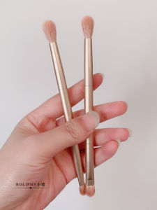 Double-Headed Brush Wool Eye Shadow Brush Detail Brush Animal Hair Nose Highlight Brush Blending Brush round Head Portable Makeup Brush
