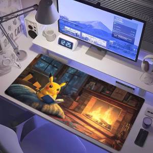 Bandai | Pokemon Lucario Gaming Mouse Pad Large Desk Mat 2MM Stitched Edge Non Slip Rubber Base Keyboard Pad Office Laptop Table Decor