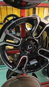 ล้อแม็กขอบ15 4รู100 สวยๆ 15x7.0 ET+35 CB67.1 [ราคา4วง] Cosmis รุ่น MINI สีหน้าเงาร่องดำขอบเงา แถมจุกลมสีอย่างดีพร้อมเกจ์วัดลม