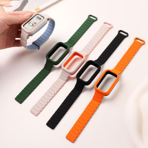 Magnetic Silicone Strap for Xiaomi Redmi Watch 3 Smart Watch Accessories Sport Rubber Bracelet Bands Protective Bumper Cover for Xiaomi Mi Band 9 Active