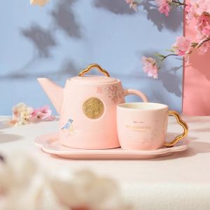 Starbucks China Sakura Series Ceramic Tea Pot Set Mug Tray Limited Edition