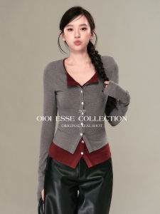Quần Áo Knitwear Phối Màu Đa Lớp