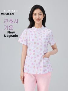 MUSIFAN | Summer Nurse Uniform Split Set Short Sleeve Long Sleeve Round Collar Floral Print
