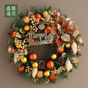 Jinghua Golden Christmas Wreath 40-60cm 2024 New Christmas Circle Window Display Door Decor Door Hang Christmas Ornaments