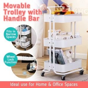 🇸🇬【Cheapest】2/3/4 Tiers Kitchen Trolley Cart / Rack Shelf Kitchen / Kitchen Organizer Rack / Trolley Cart Kitchen / Kitchen Trolley Cart Wheel / Kitchen Shelf Organizer Storage / Trolley Cart / Trolley Rack / Trolley Storage