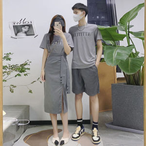 XILANDUO | Couple Short Sleeve Printed T-shirt Set