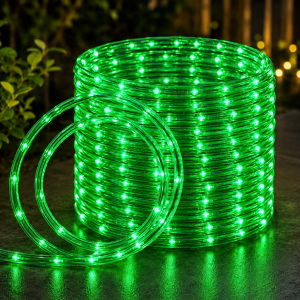 2Pcs Solar Green LED Tube String Lights 8 Flashing Modes Outdoor Garden Patio Christmas Party Decor 7M 12M 17M 22M
