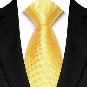 8cm Width Yellow Color Neck Ties For Men Paisley Dots Necktie Handmade Business Formal Tie Suit Accessories Tuxedo Cravat