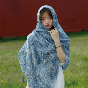 Shawl Womens Thin Scarf Northwest Ningxia Dunhuang Travel Wear Scarf Cotton Linen Gauze Kerchief Desert Sunscreen Scarf