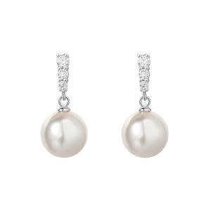 Elegant Pearl Diamond Stud Earrings Womens Fashion Jewelry Gold Plated Zircon Silver Needle High End Sensation Ear Jewelry