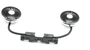 Quạt ô tô hai đầu di động Xoay 360 độ {điện USB 12v/24v}