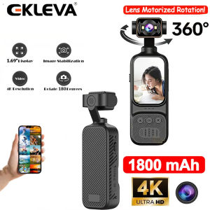 EKLEVA 4K Portable MINI Vlog Camera Pocket Sports Camera with djustable rotating len Handheld Stabilizer Body Camera Video Recording