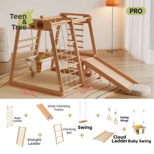 Multifunctional Children Play Set Climbing Frame Slide Swing Rope