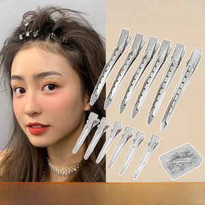 กิ๊บติดผมแบบไม่มีรอยสำหรับผู้หญิง ทรงปากเป็ด ทรงสูง ตกแต่งผม ที่หนีบผม กิ๊บติดผมแบบไม่มีรอย ดีไซน์เรียบง่าย วัสดุอื่นๆ