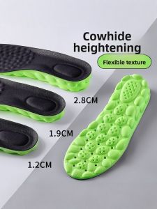 FASHEHAN | Leather Insoles Heightening Shoes Mens Womens Full Footpad Breathable Ultra Soft Not Tired Foot Professional Black Leather