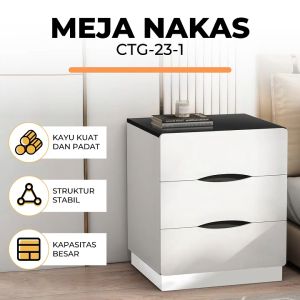 PROMO!!! Meja Nakas Laci Meja Bedside Wooden Meja Modern Aesthethic CTG-23-1/CGT-23-2 dan CGT-24-1
