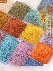 มิยูกิ 2 มมลูกปัดข้าวกระจกฝ้ากระจัดกระจายลูกปัดสำหรับ DIY ฝรั่งเศส งานปัก เครื่องประดับประกาย ออร์แกนิค แก้ว