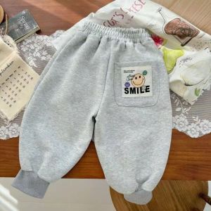Childrens Casual Pants High Waist Straight Leg Polyester Fiber Autumn New Style Boys Girls Outdoor Wearable Trousers