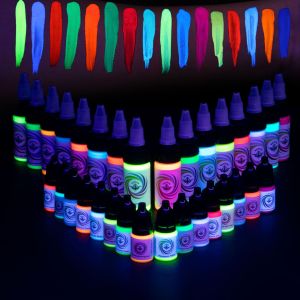 Tuffking Cross border 16 Color Fluorescent Color 5ml Tattoo Ink Rainbow UV Ink Tattoo Dye Consumables